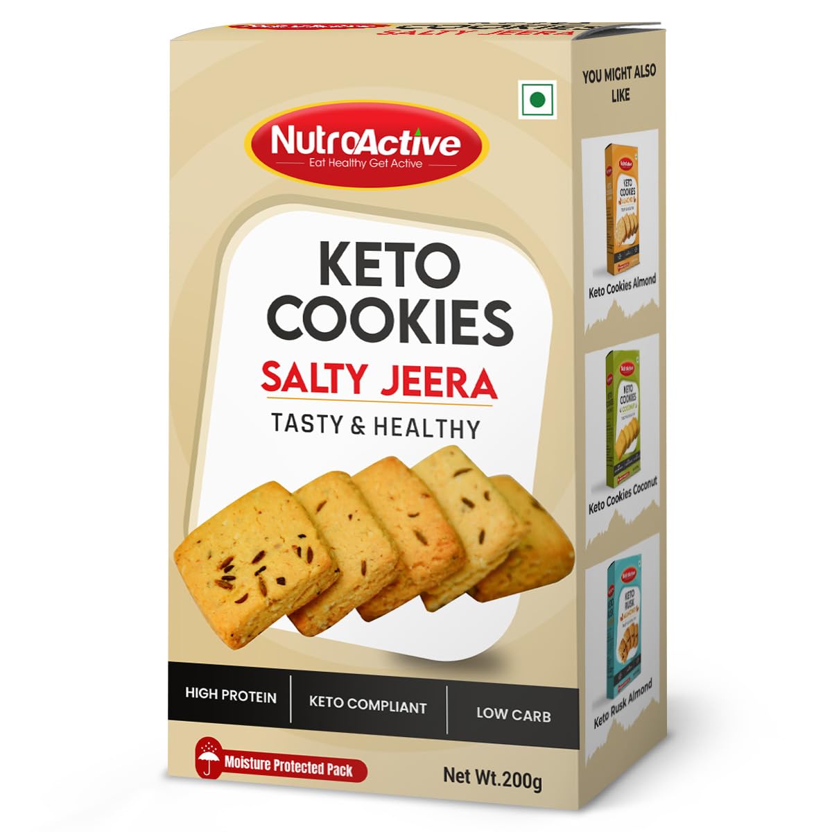NutroActive Keto Jeera Cookies Salted - Distacart