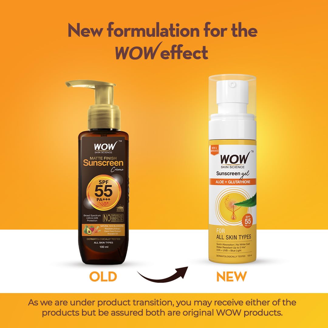 Wow Skin Science Sunscreen Matte Finish - SPF 55 PA++ - Distacart