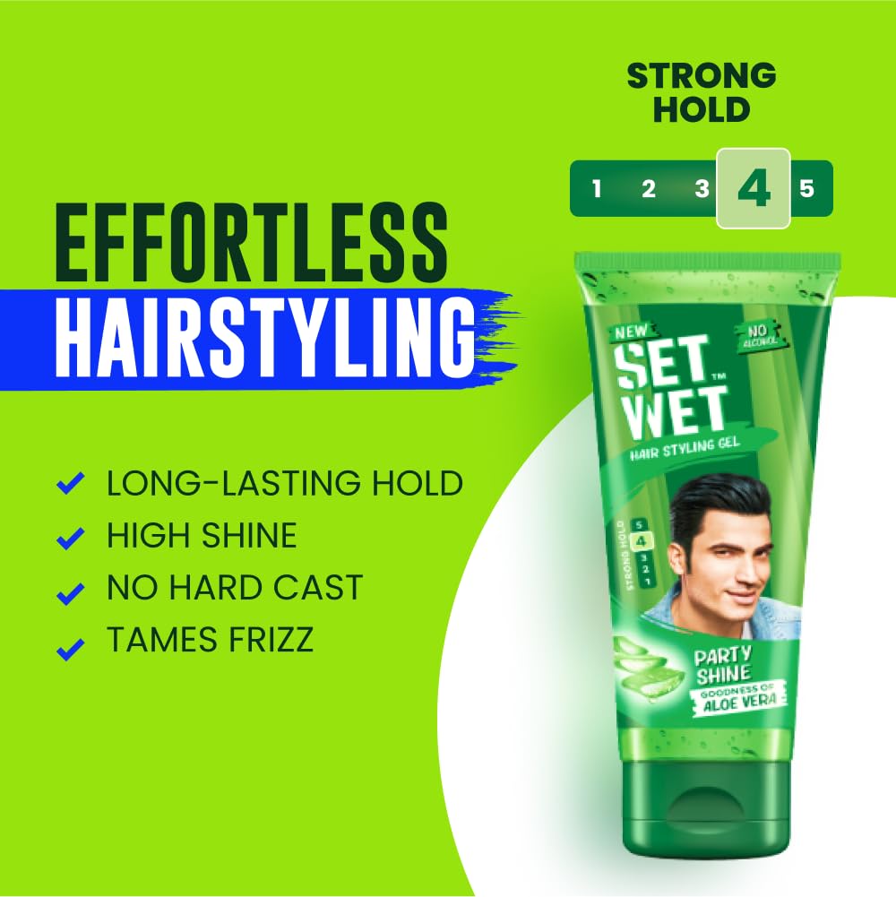 Set Wet Hair Gel for Men Vertical Hold Strong Hold High Shine