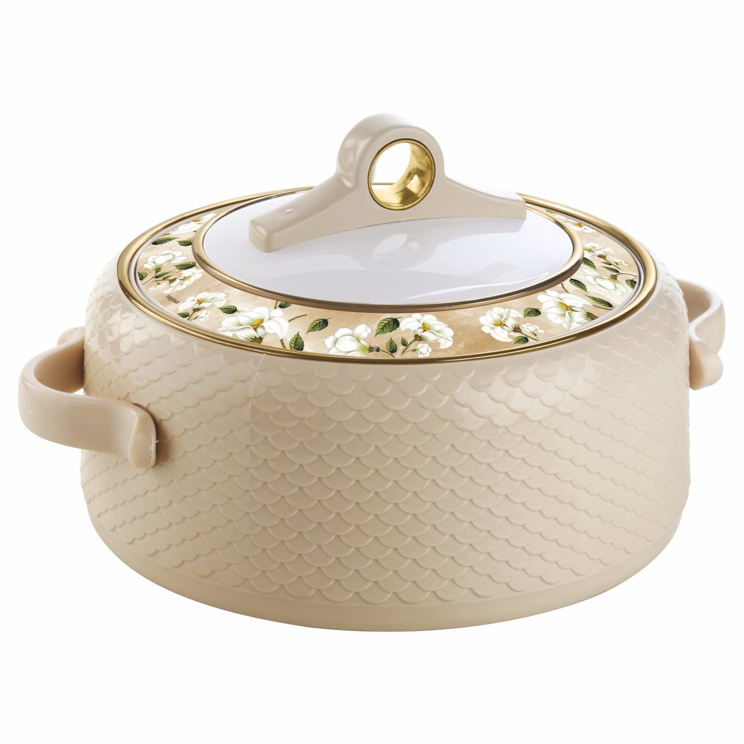 Nayasa Casserole Insulated Serving Tureen Hot Pot Thermoware with Inner Stainless Steel (Beige, 1PC (1500ml))(SH) - Dista