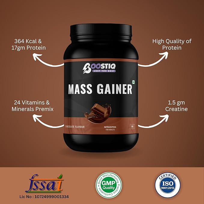 BOOSTIQ Mass Gainer Powder - Chocolate Flavour - Distacart