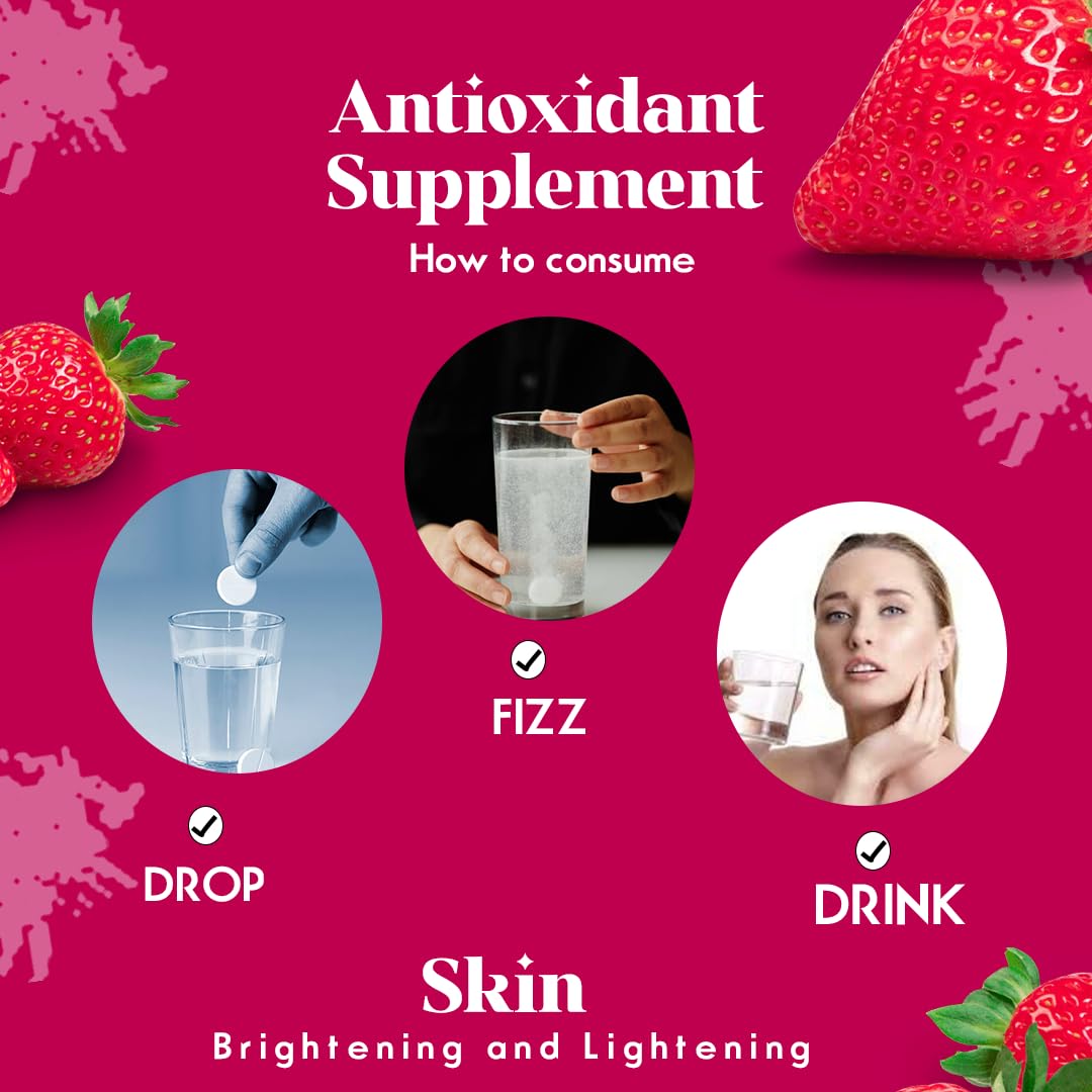 BOOSTIQ Glutathione Vitamin C Effervescent Tablets - Strawberry Flavour - Distacart