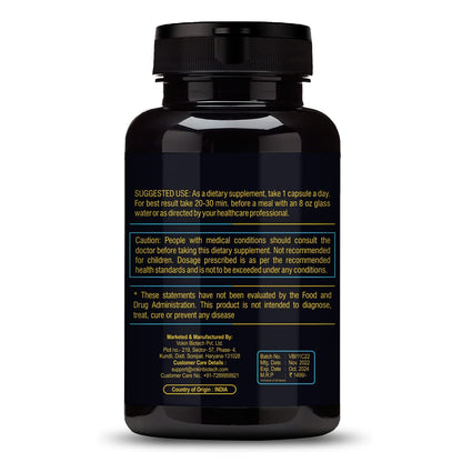 Vokin Biotech Insomnix 60 Capsules with Melatonin 10mg & L-Theanine 100mg Healthy Sleep Cycle | Helps Stress & Anxiety Relief | Improve Concentration