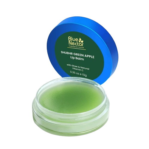 Blue Nectar Shubhr Green Apple Lip Balm with Ghee & Natural Vitamin C - Distacart