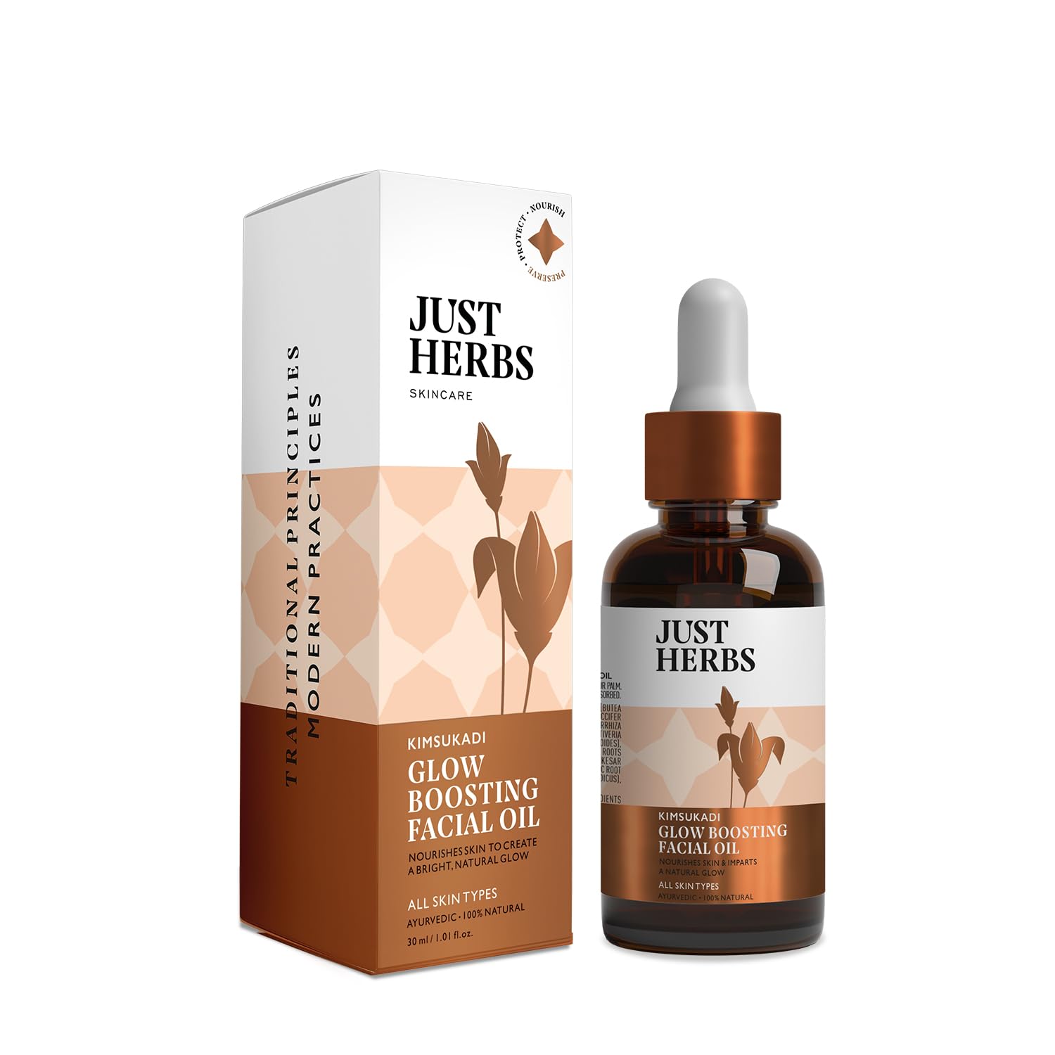 Just Herbs Ayurvedic Kimsukadi Tail Glow Boosting Facial Oil - Distacart