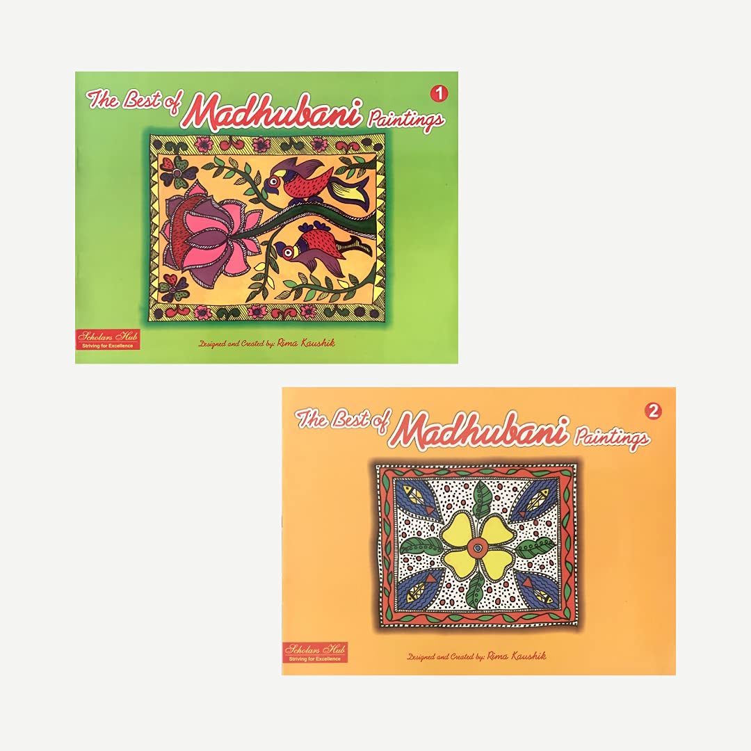 Scholars Hub Best Of Madhubani Art Paintings Book -Vol 1, Vol 2 (Set Of 2 Books) | 48 Pages - Dista