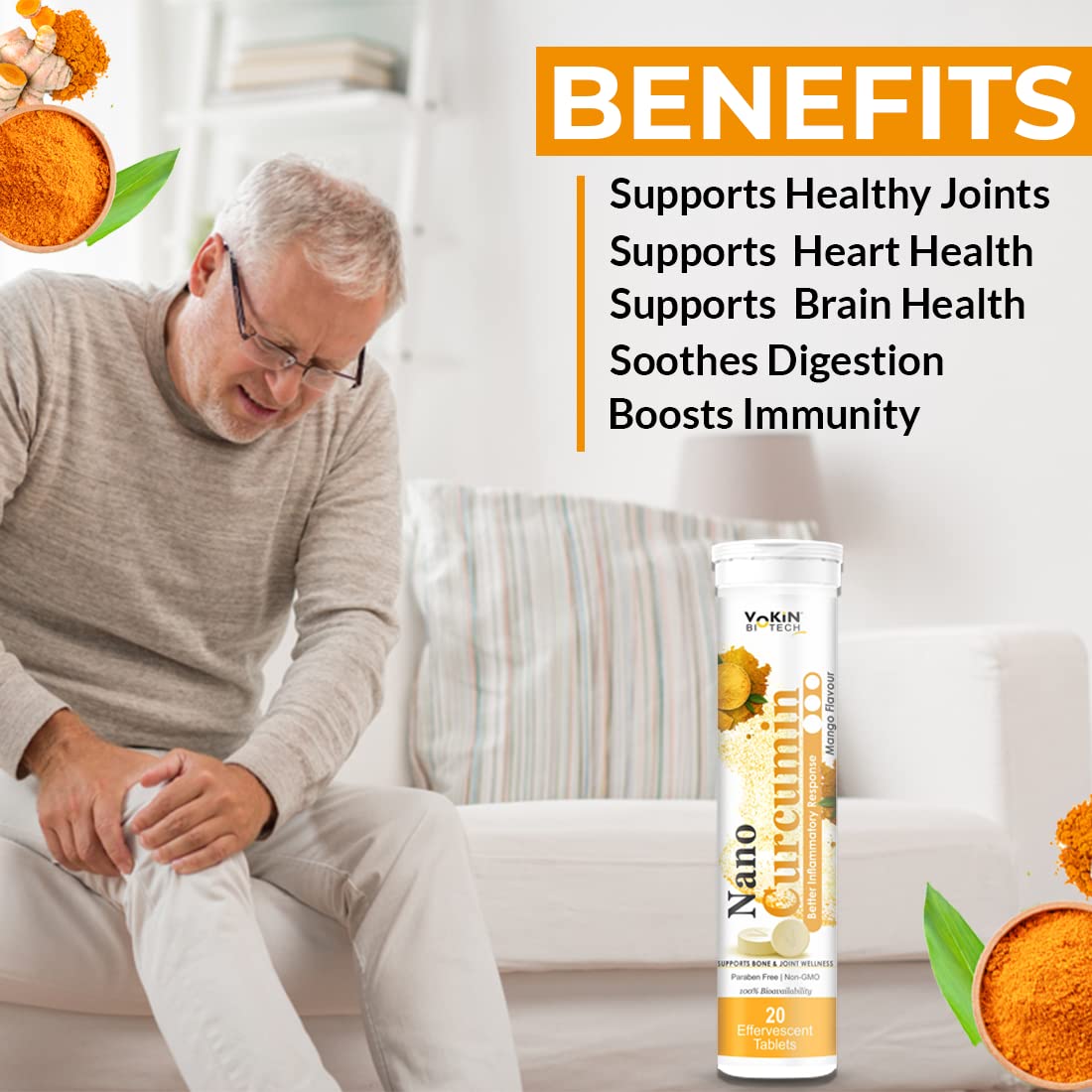 Vokin Biotech Natural Turmeric Curcumin Extract Supplements