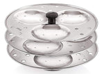 Thumbnail for Dynore Stainless Steel Idli Stand Idli Maker 3 x 3 Plates (9 Idli), 9 liter, Silver - Dista