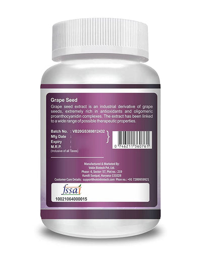 Vokin Biotech Grapes Seed Extract Support Immune System and Antioxidant Supplement 95% Polyphenols 60 Capsules