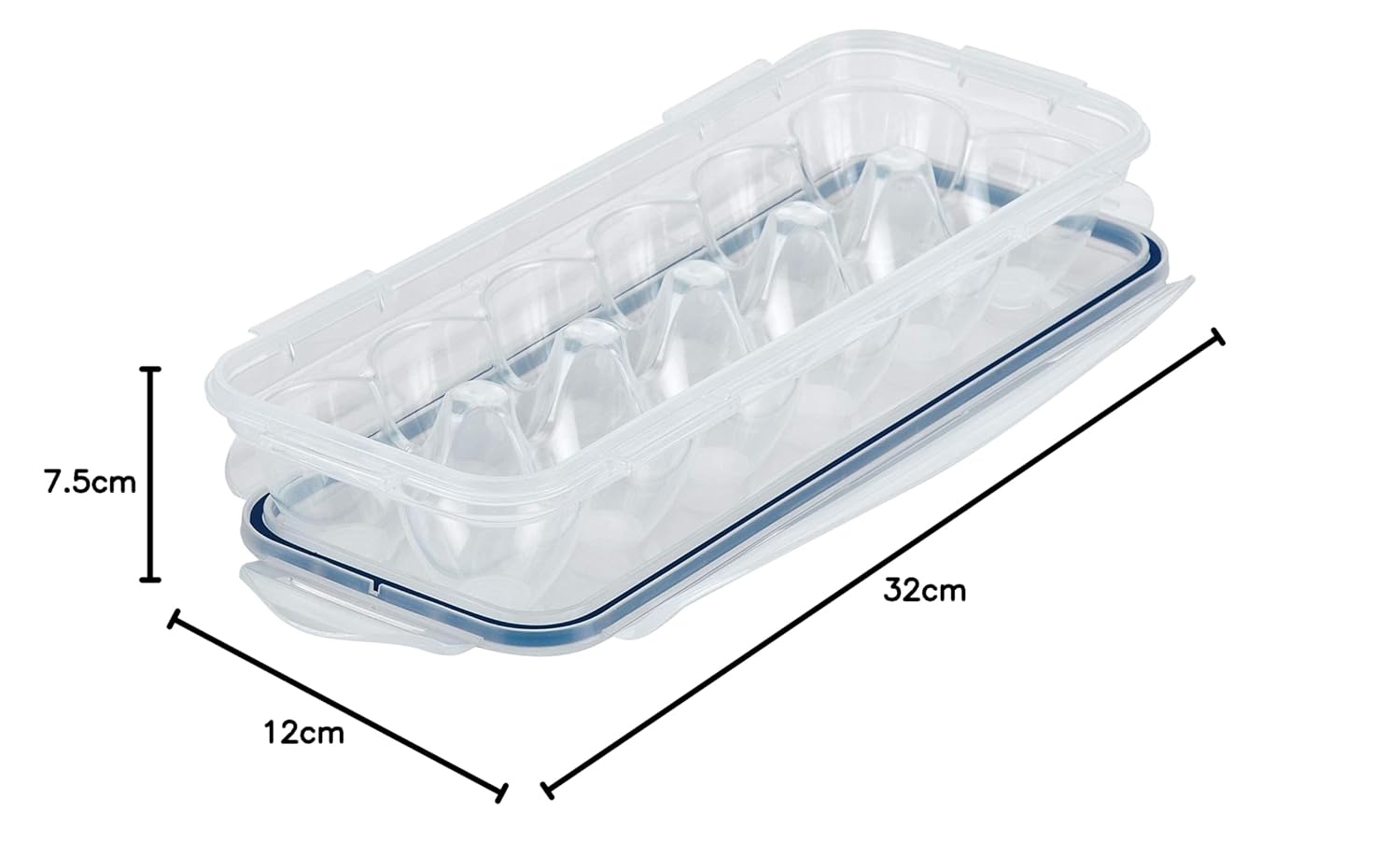 LocknLock Classic Plastic Airtight Egg Storage Container with Leak Proof Lid for 12 Eggs, 1 Piece, Transparent