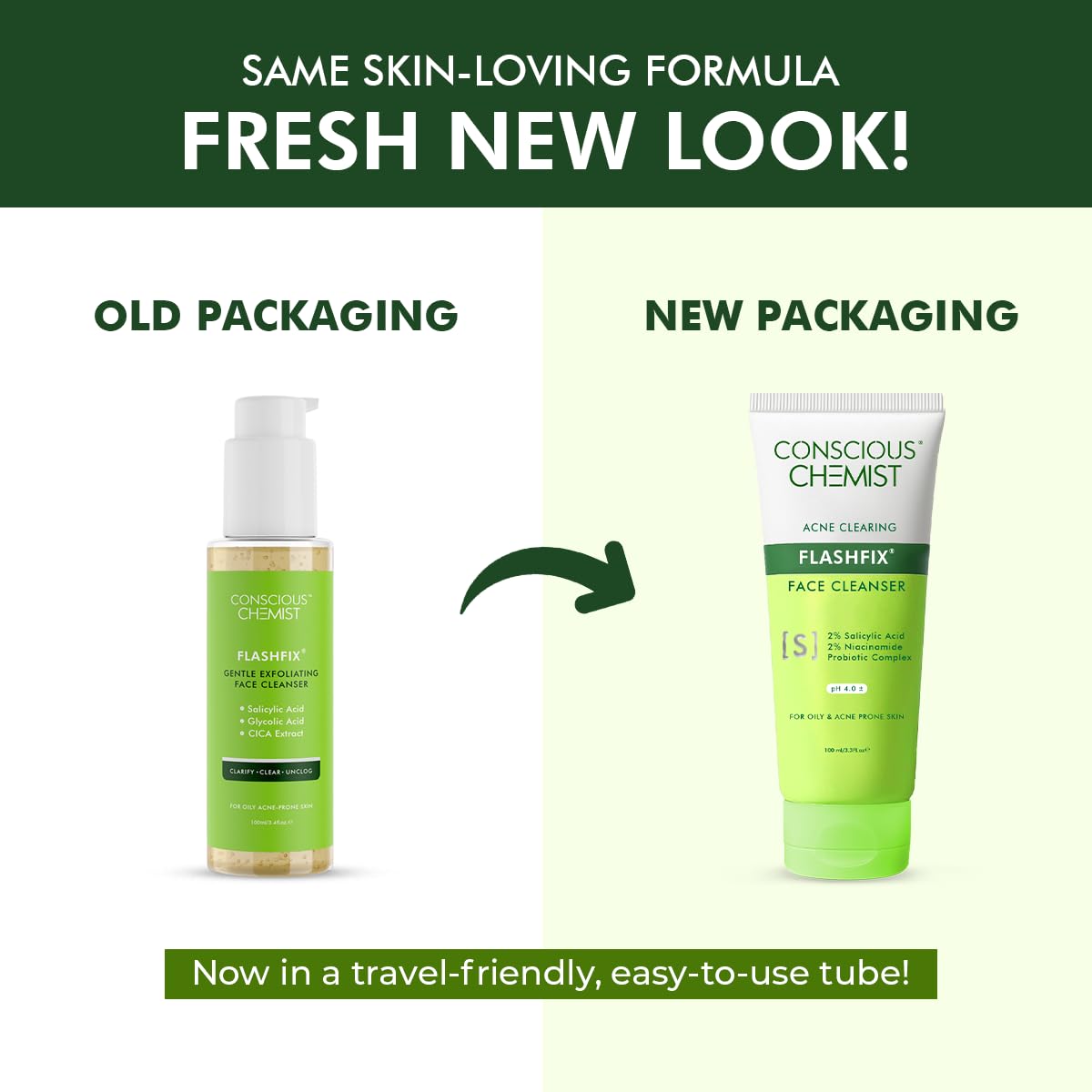 Conscious Chemist Flashfix Gentle Exfoliating Face Cleanser - Distacart