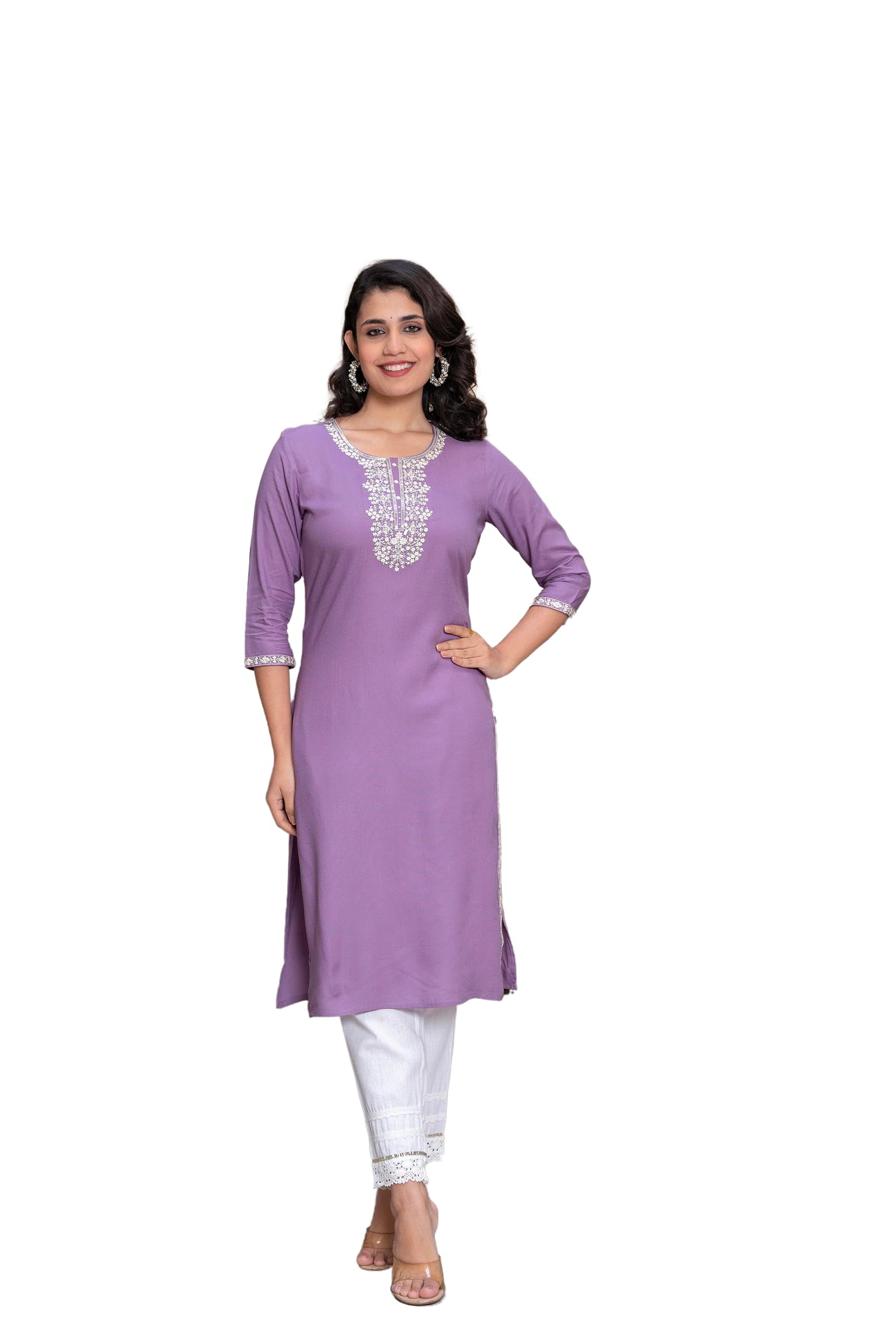 Juniper Women's Purplethread Embroidered Rayon Kurta - Distacart