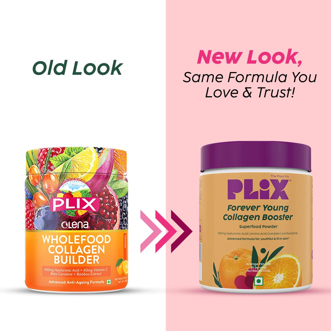 PLIX The Plant Fix Wholefood Collagen Builder Powder for Skin - Orange - Distacart