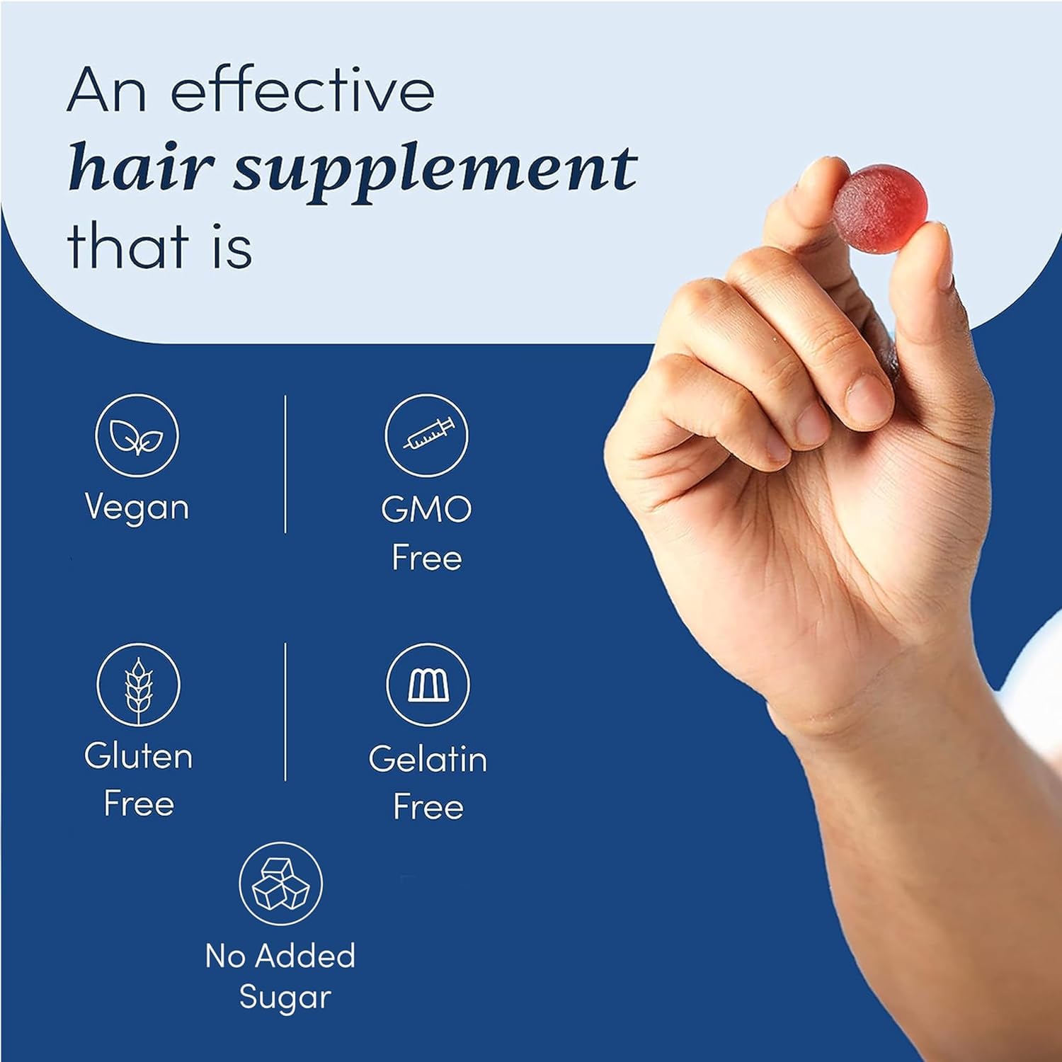 Man Matters Biotin Nourish Hair Gummies - Strawberry Flavor With Zinc & Multivitamins