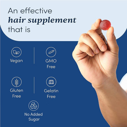 Man Matters Biotin Nourish Hair Gummies - Strawberry Flavor With Zinc & Multivitamins - Distacart