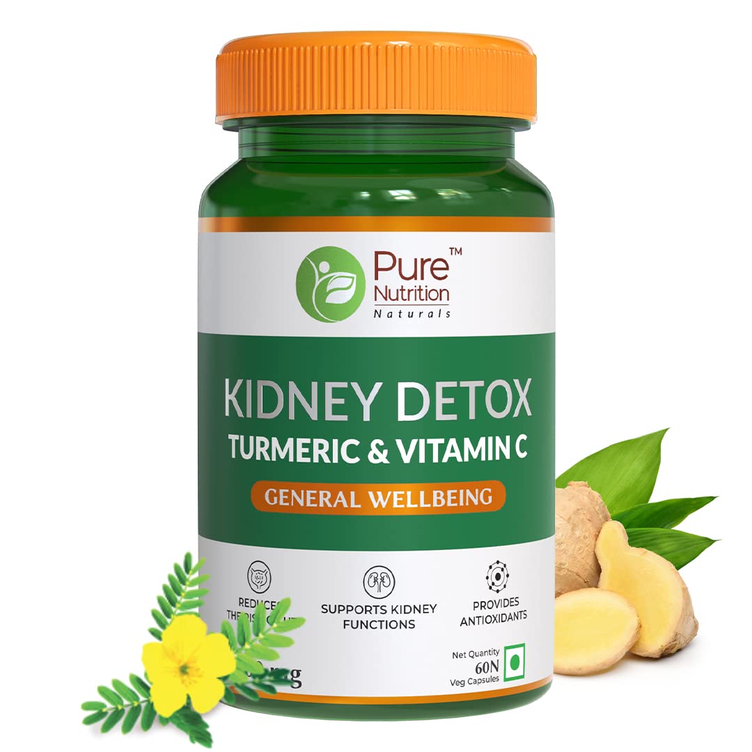 Pure Nutrition Kidney Detox with Turmeric & Vitamin C Veg Capsules - Distacart