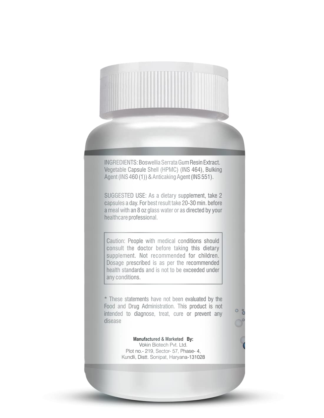 Vokin Biotech boswellia serrata raisin extract 600mg For Strong Bones & Relives Joint Pain | Better Flexibility For Men & Women 90 Capsules