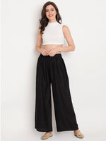 Thumbnail for TAG 7 Women Black & Maroon Set of 2 Flared Ethnic Palazzos