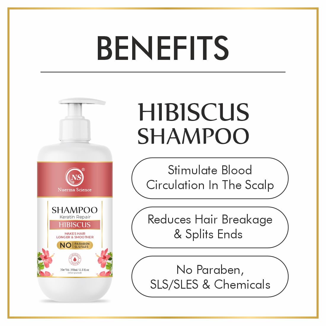 Nuerma Science Hibiscus Hair Shampoo with Keratin Repair (SLS Free)