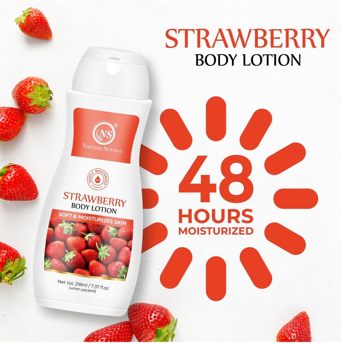 Nuerma Science Strawberry Body Lotion for Deep Skin Hydration & Moisturization - Distacart