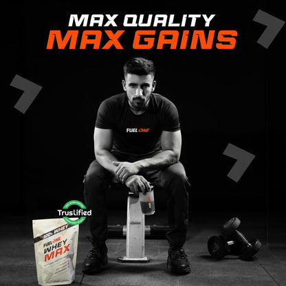 FUELONE Whey Max (Chocolate, / 2.2lbs) | Whey Protein Concentrate & Whey Protein Isolate | 27g Protein & Creatine Monohydrate (Unflavoured, 100g, 33 Servings) | Combo Pack