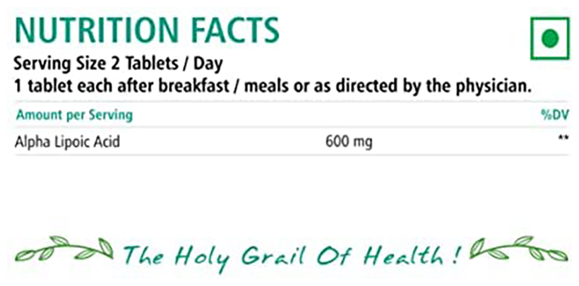 bliss welness antioxidant alpha lipoic acid veg tablet 60 each