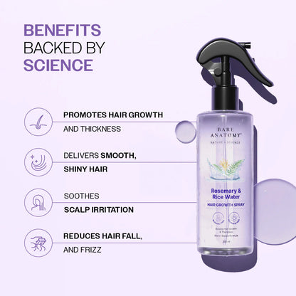 Bare Anatomy Rosemary & Rice Water Hair Growth Spray - Distacart