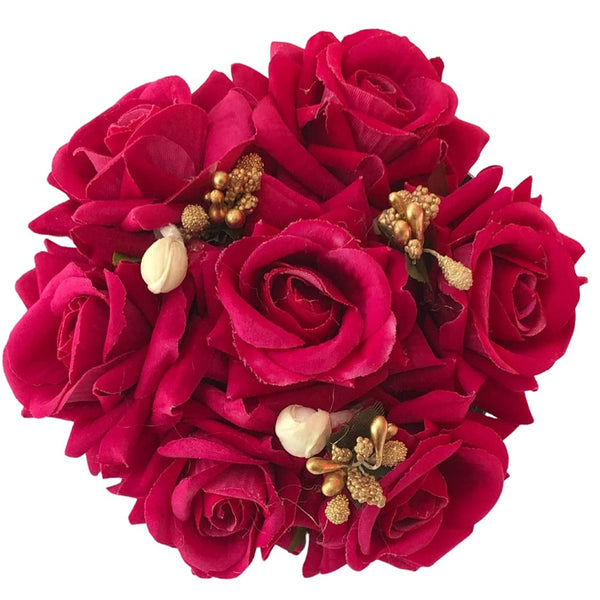 Pink Rose Juda With Gold Pollens & Mogra - Distacart