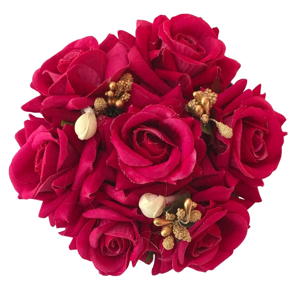 Pink Rose Juda With Gold Pollens & Mogra - Distacart