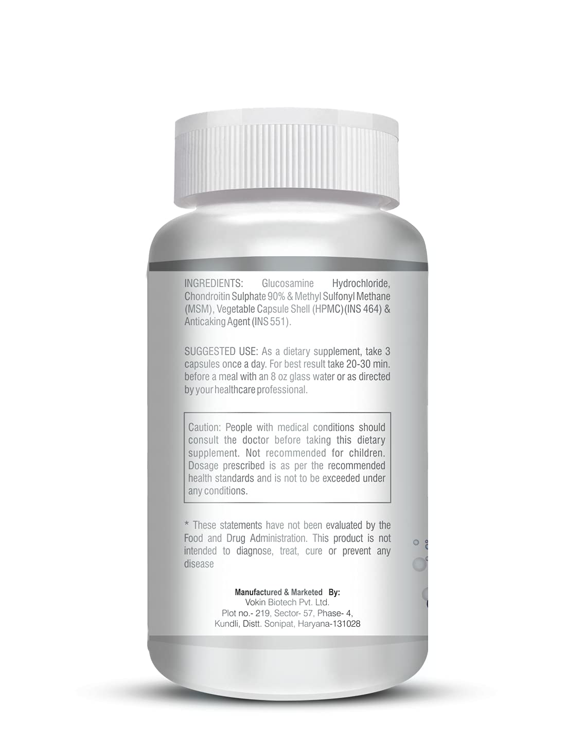 Vokin Biotech Glucosamine 1000mg, MSM 500mg & Chondroitin 500mg Support Joint Pain & Joint Strength 90 Capsules (Glucosamine)
