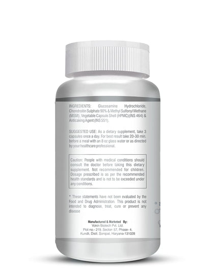 Vokin Biotech Glucosamine 1000mg, MSM 500mg & Chondroitin 500mg Support Joint Pain & Joint Strength 90 Capsules (Glucosamine)