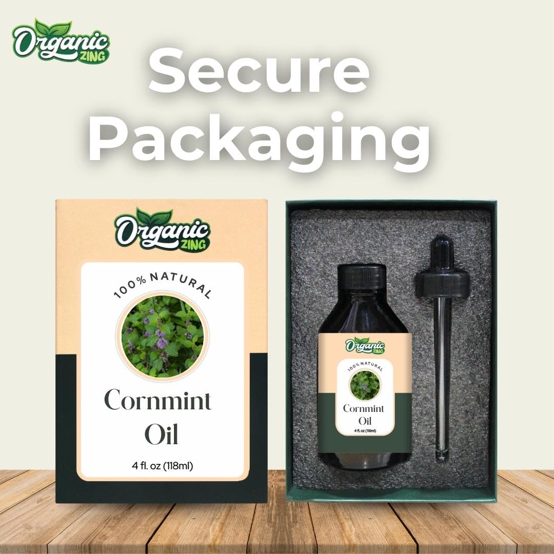 Organic Zing Cornmint (Mentha arvensis) Oil | Pure & Natural Essential Oil for Massage, Aroma & Diffusers