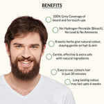 Thumbnail for Indus Valley Natural Damage Free Men Mustache & Beard Color for Gray Hair Black - Distacart