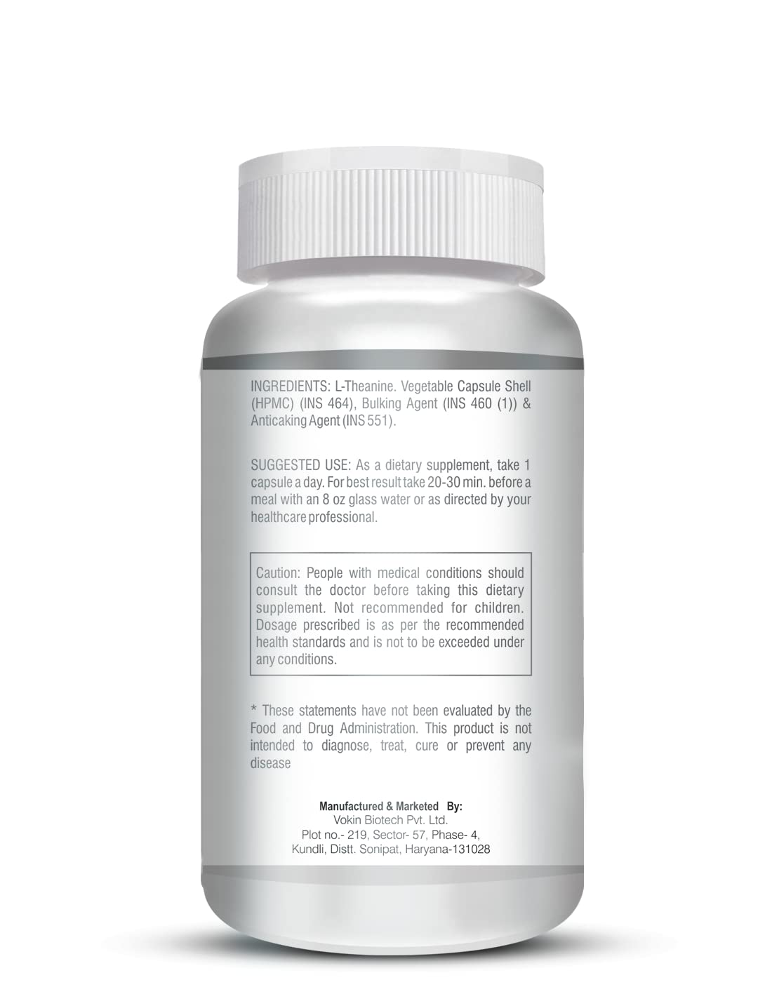 Vokin Biotech L-Theanine-Support Relaxation - 90 Vegetarian Capsules