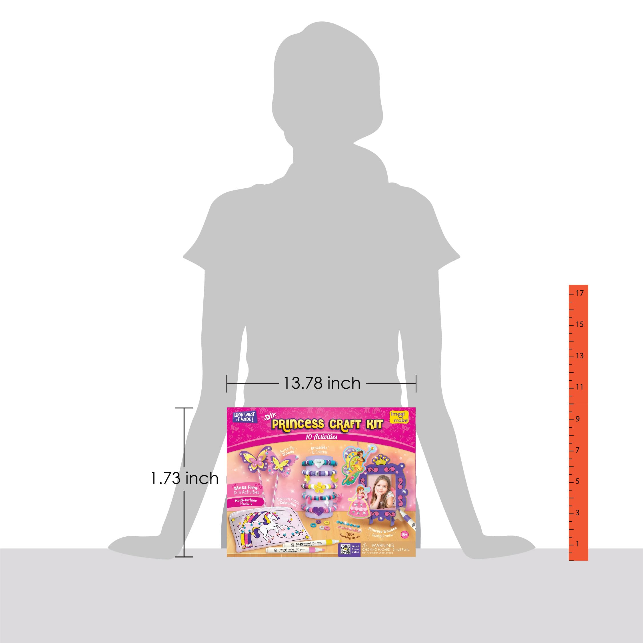 Imagimake Princess Craft Kit | 10 Mess-Free DIY Activities | Bracelet Making Kit, Unicorn Pouch, Butterfly Wands & Photo Frame | Girls Toys Age 6-8 | 5,6,7,8,9,10,11,12 Year Old Girl Birthday Gifts