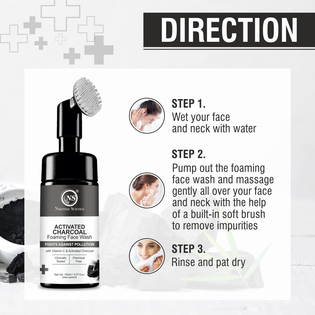 Nuerma Science Charcoal Foaming Face Wash - Distacart