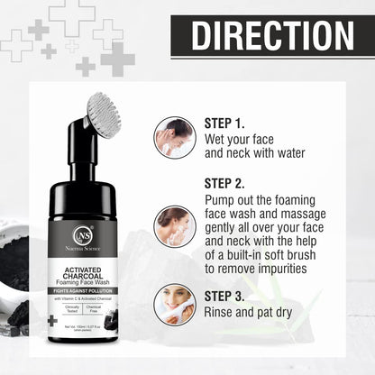 Nuerma Science Charcoal Foaming Face Wash - Distacart