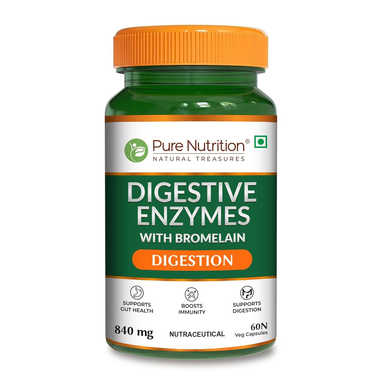 Pure Nutrition Digestive Enzymes with Bromelain Veg Capsules - Distacart