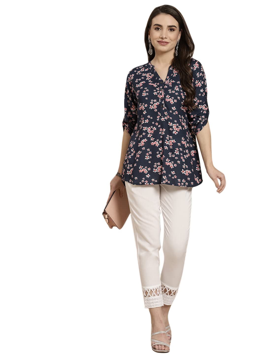 Juniper Women's White Solid Rayon Ankle-Length Slim Fit Pants - Distacart