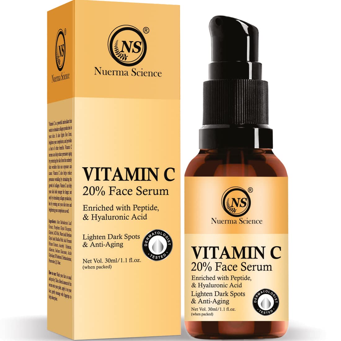 Nuerma Science 20% Vitamin C Face Serum | Brightens & Revitalizes Skin