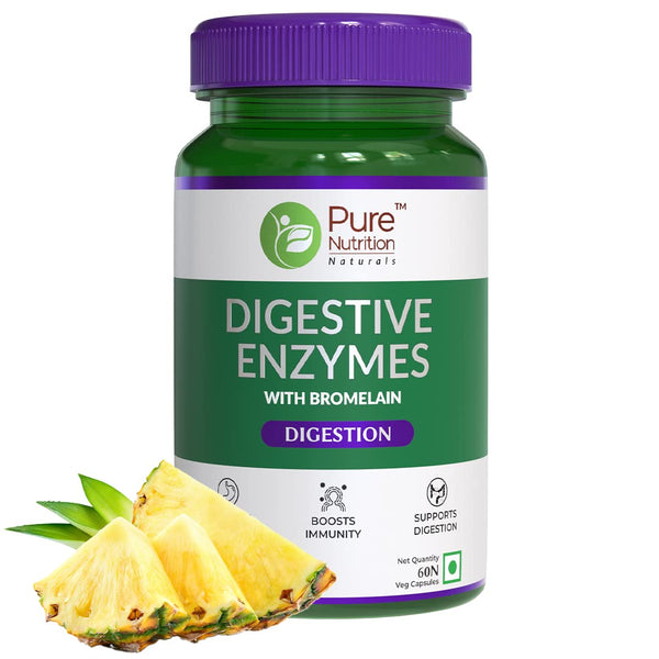 Pure Nutrition Digestive Enzymes with Bromelain Veg Capsules - Distacart