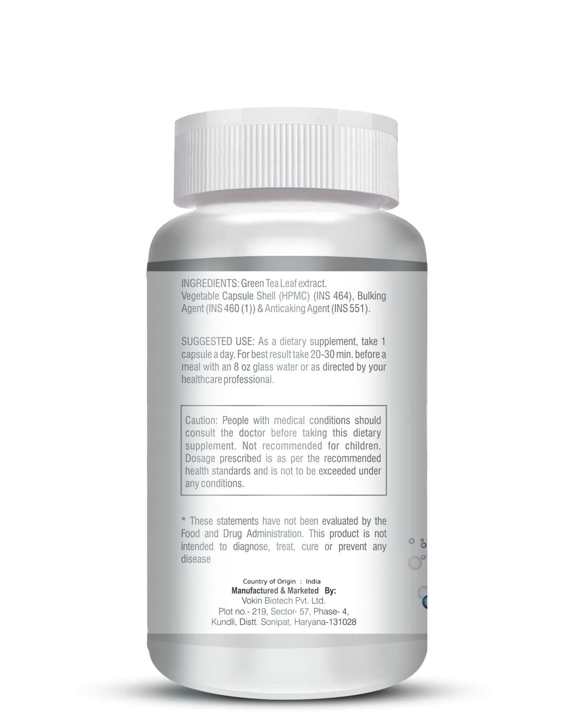 Vokin Biotech Green Tea Leaf Extract-90% Polyphenols & 45% EGCG– EGCG Supports Metabolism 90 Capsules