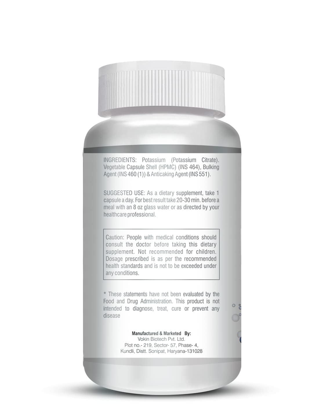 Vokin Biotech Potassium Citrate 730mg Support Nerve, Muscle, Joint & Bone Health (90 Capsules)