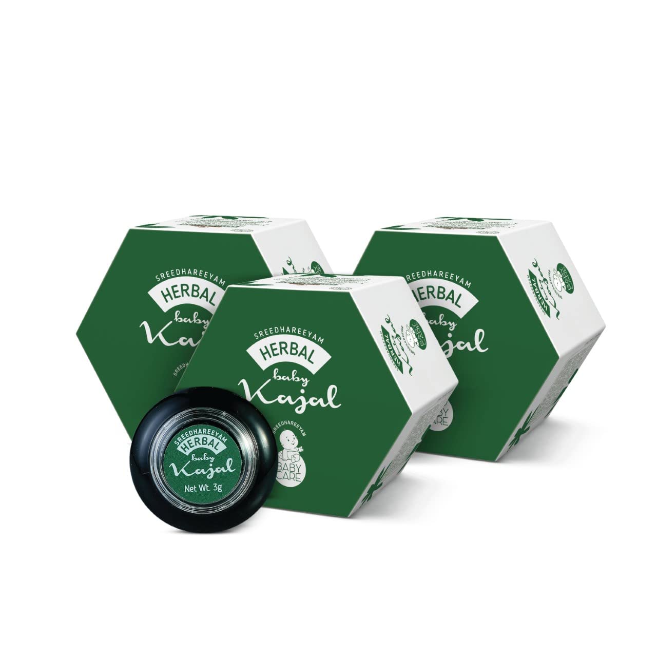 Sreedhareeyam Ayurveda Herbal Baby Kajal, for Babies and Adults with Gooseberry, Sahadevi, Yashtimadhu and Castor Oil - Distacart