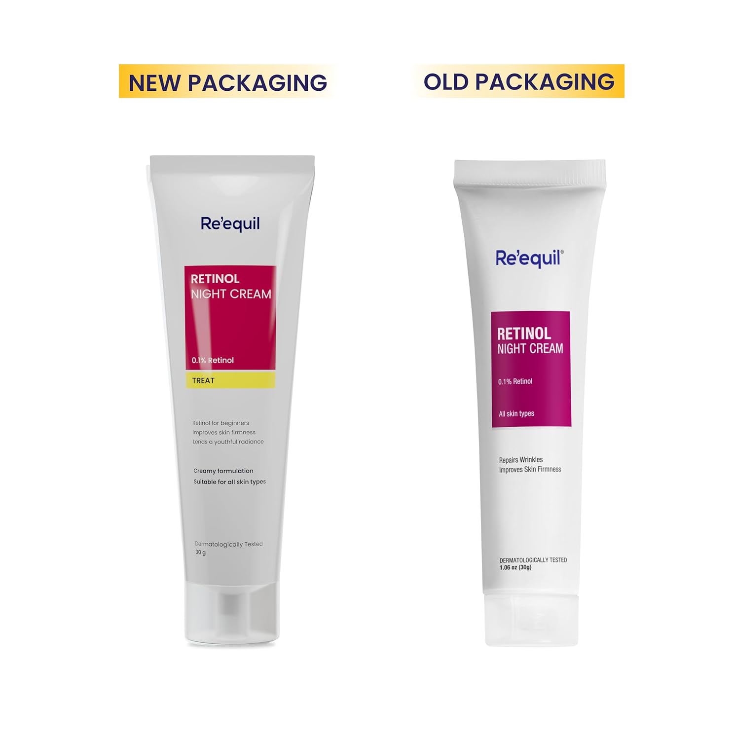 Re'equil 0.1% Retinol Night Cream For Wrinkles & Skin Tightening - Distacart