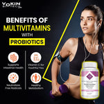 Thumbnail for Vokin Biotech Multivitamin with Probiotics, With Vitamin C, Vitamin B, Vitamin D, Zinc, Supports Immunity and Gut health, For (Multivitamin For Women) (90 Tablets)