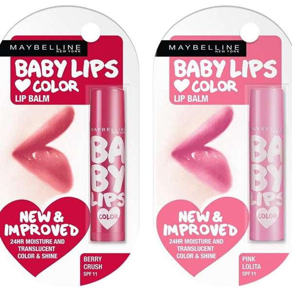 Maybelline New York Baby Lips Lip Balm - Pink Lolita and Berry Crush-SPF 20
