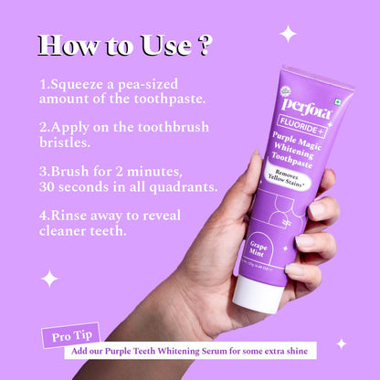 Perfora Fluoride+ Purple Magic Whitening Toothpaste - Distacart