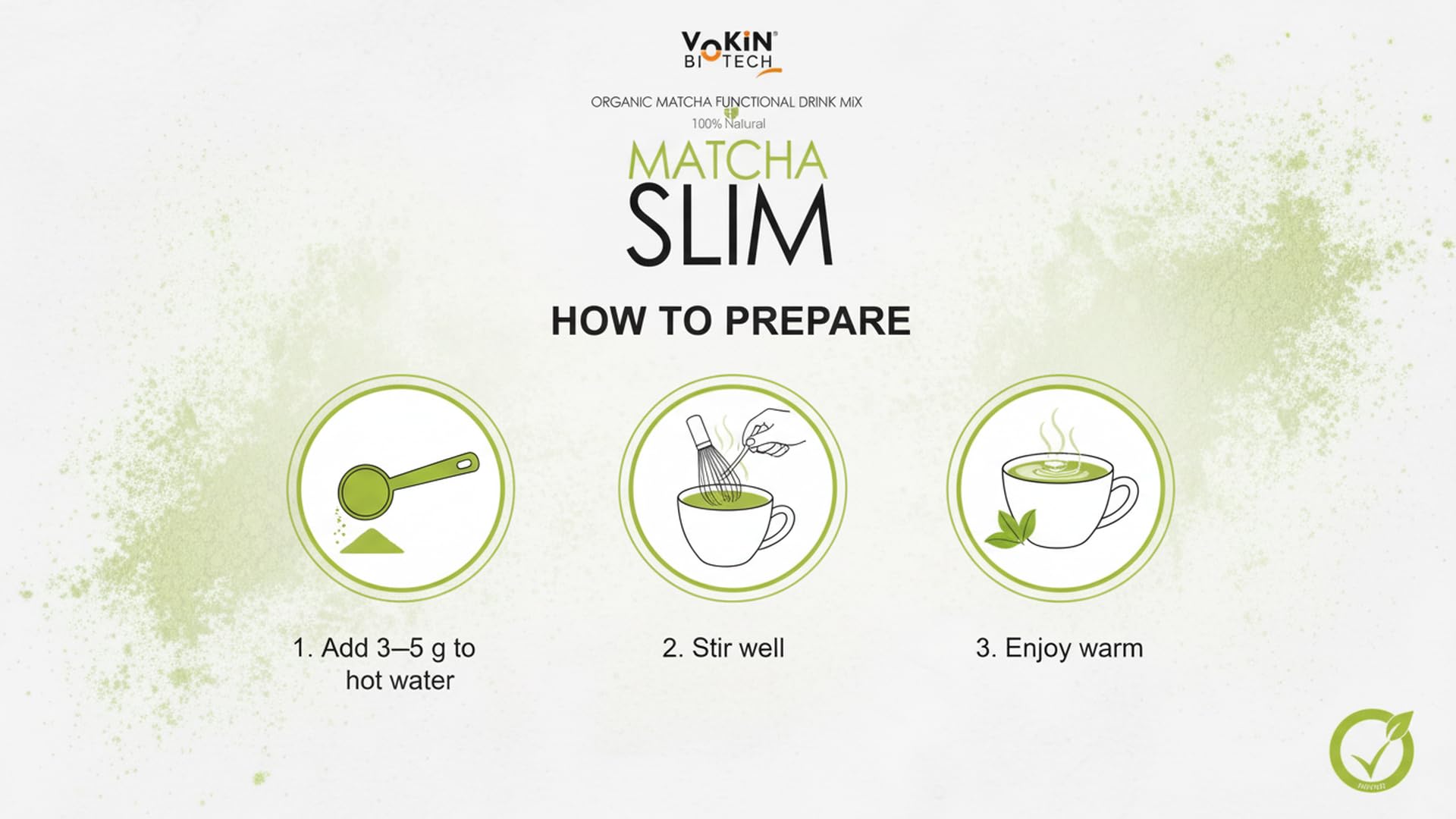 Vokin Biotech Matcha Green Tea Powder Supports Weight Loss Management | Rich In Antioxidants (500 gram)