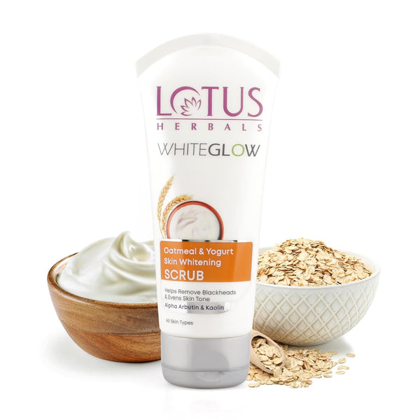 Lotus Herbals WhiteGlow Skin Brightening Oatmeal & Yogurt Gentle Exfoliator Scrub - Distacart